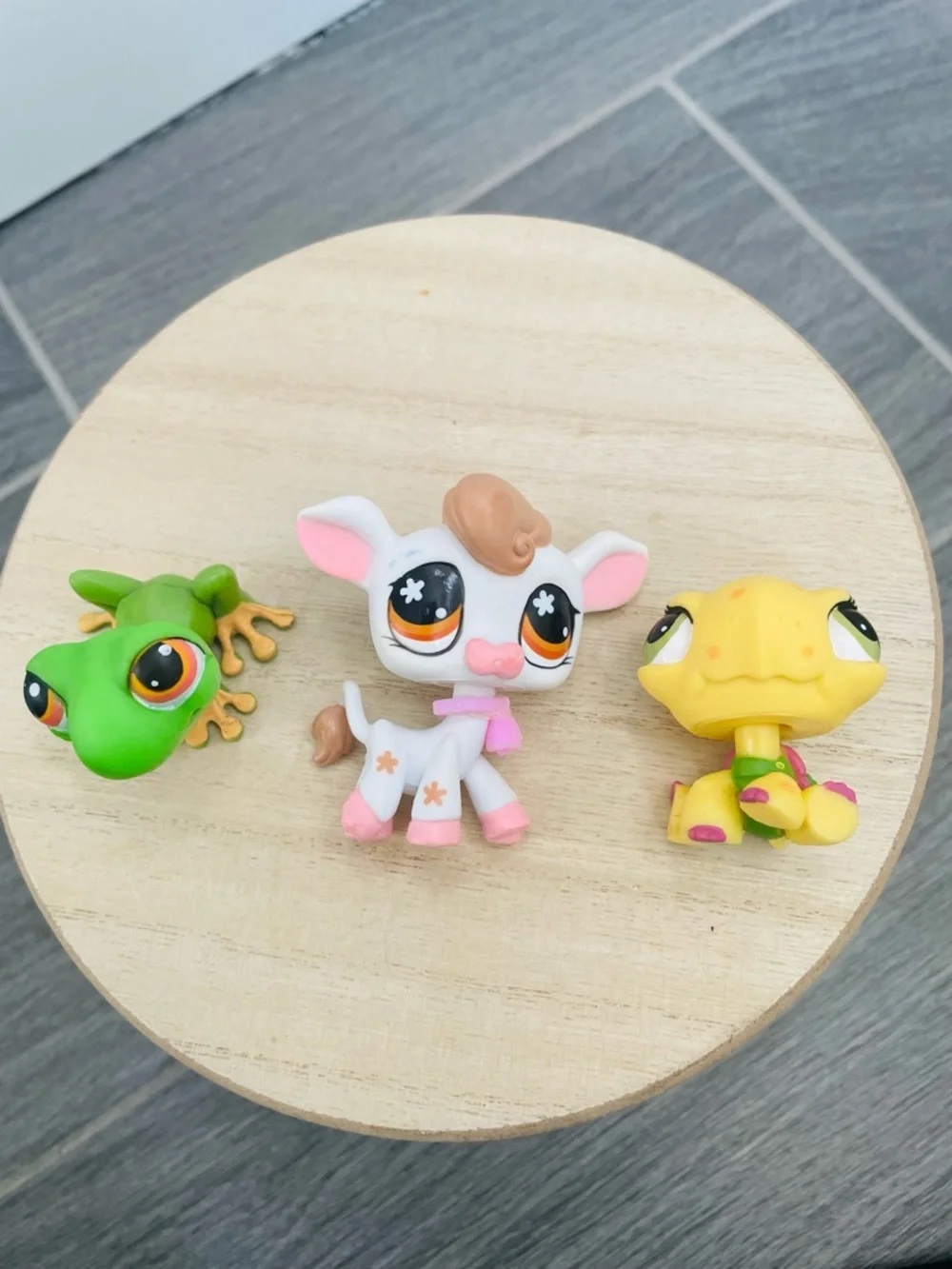 Littlest Pet Shop LPS #476 Cow, #618 Turtle & #50 Frog - Collectible Animal Lot